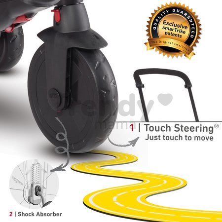 Trojkolka skladacia smarTfold 7v1 400 TouchSteering smarTrike kompaktná s EVA kolesami červená od 9 mes