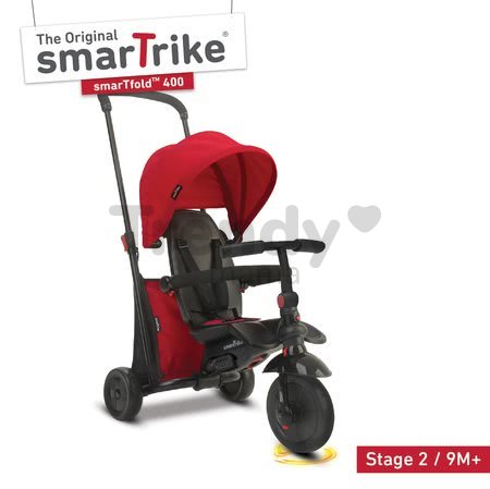 Trojkolka skladacia smarTfold 7v1 400 TouchSteering smarTrike kompaktná s EVA kolesami červená od 9 mes