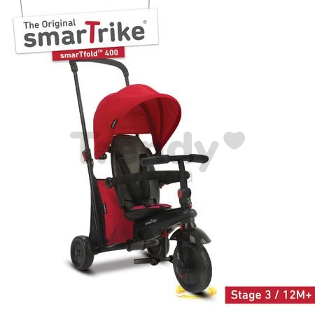 Trojkolka skladacia smarTfold 7v1 400 TouchSteering smarTrike kompaktná s EVA kolesami červená od 9 mes