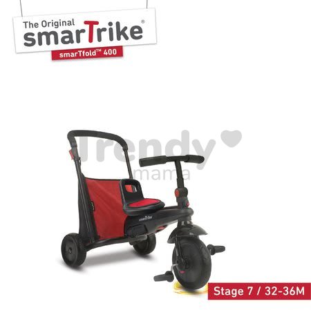 Trojkolka skladacia smarTfold 7v1 400 TouchSteering smarTrike kompaktná s EVA kolesami červená od 9 mes