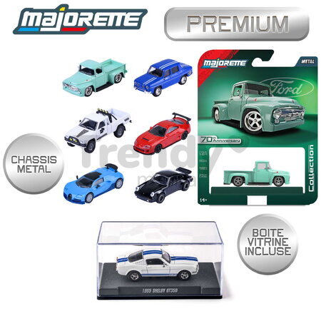 Mașinuță Collection Series Majorette mașinuță metalică în cutie de expunere, cu roți din cauciuc; lungime 7,5 cm; scara 1:64
