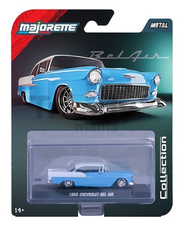 Autíčko v boxe Chevrolet Bel Air 1955 Majorette kovové s gumenými kolieskami dĺžka 7,5 cm 1:64