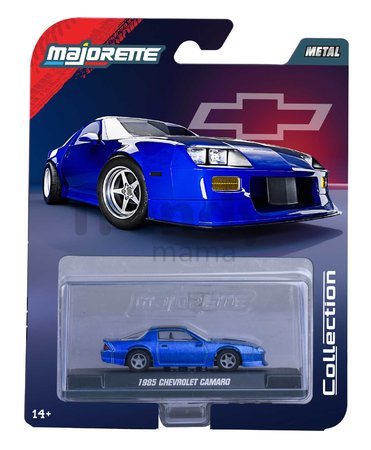 Autíčko v boxe Chevrolet Camaro 1985 Majorette kovové s gumenými kolieskami dĺžka 7,5 cm 1:64