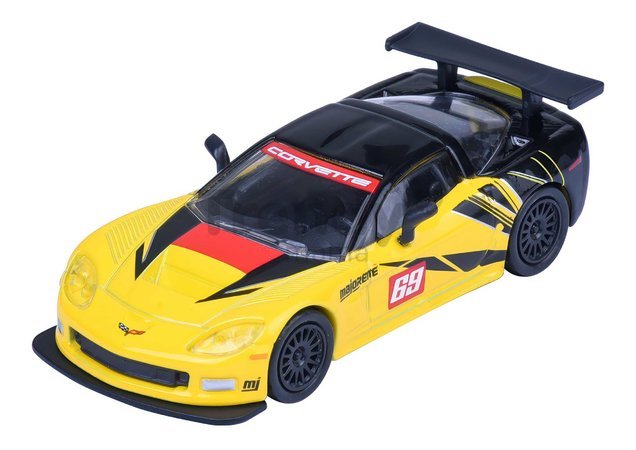 Autíčko v boxe Chevrolet Corvette C6 R 2005 Majorette kovové s gumenými kolieskami dĺžka 7,5 cm 1:64