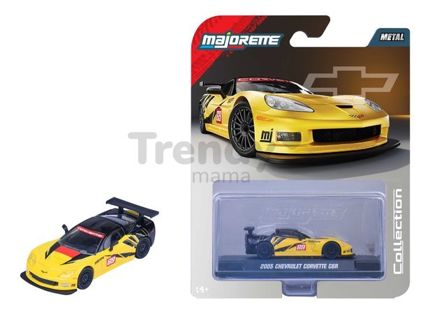 Autíčko v boxe Chevrolet Corvette C6 R 2005 Majorette kovové s gumenými kolieskami dĺžka 7,5 cm 1:64