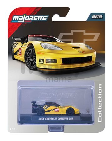 Autíčko v boxe Chevrolet Corvette C6 R 2005 Majorette kovové s gumenými kolieskami dĺžka 7,5 cm 1:64