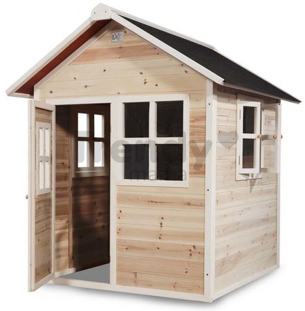 Domček cédrový Loft 100 Natural Exit Toys s vodeodolnou strechou prírodný