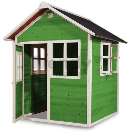 Domček cédrový Loft 100 Green Exit Toys s vodeodolnou strechou zelený