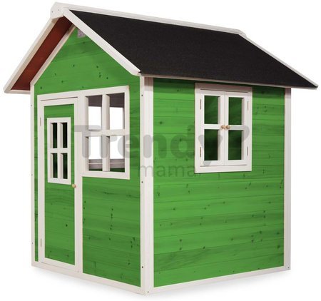 Domček cédrový Loft 100 Green Exit Toys s vodeodolnou strechou zelený