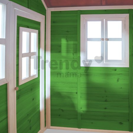 Domček cédrový Loft 100 Green Exit Toys s vodeodolnou strechou zelený