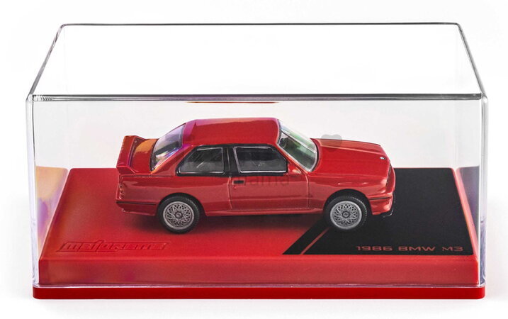 Mașinuță Collection 1986 BMW M3 Majorette mașinuță metalică în cutie de expunere, cu roți din cauciuc; lungime 7,5 cm; 1:64