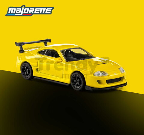 Mașinuță Collection 1995 Toyota Supra Majorette din metal, în cutie de expunere, cu roți din cauciuc; lungime 7,5 cm; 1:64