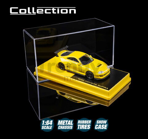 Mașinuță Collection 1995 Toyota Supra Majorette din metal, în cutie de expunere, cu roți din cauciuc; lungime 7,5 cm; 1:64