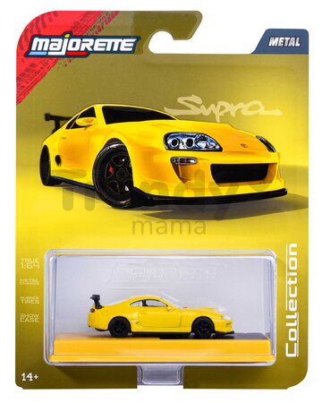 Mașinuță Collection 1995 Toyota Supra Majorette din metal, în cutie de expunere, cu roți din cauciuc; lungime 7,5 cm; 1:64