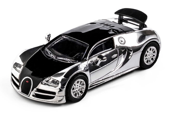 Autíčko Collection 2005 Bugatti Veyron 16.4 Majorette kovové vo výstavnom boxe s gumenými kolieskami dĺžka 7,5 cm 1:64 MJ5001030
