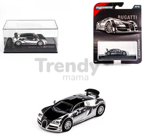 Autíčko Collection 2005 Bugatti Veyron 16.4 Majorette kovové vo výstavnom boxe s gumenými kolieskami dĺžka 7,5 cm 1:64 MJ5001030
