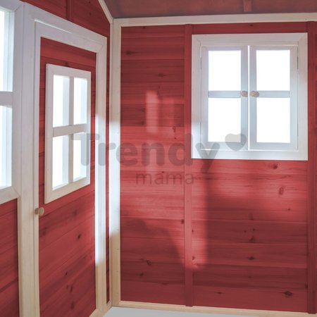 Domček cédrový Loft 100 Red Exit Toys s vodeodolnou strechou červený