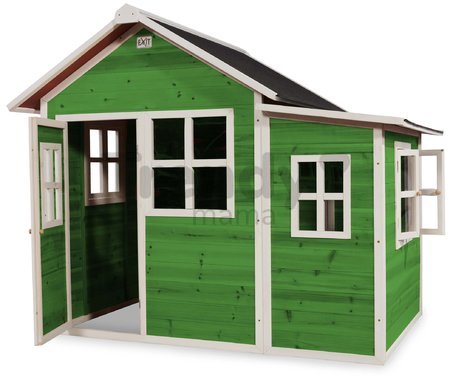 Domček cédrový Loft 150 Green Exit Toys veľký s vodeodolnou strechou zelený