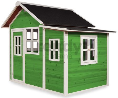 Domček cédrový Loft 150 Green Exit Toys veľký s vodeodolnou strechou zelený
