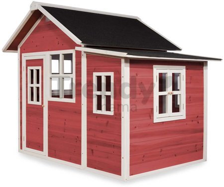Domček cédrový Loft 150 Red Exit Toys veľký s vodeodolnou strechou červený