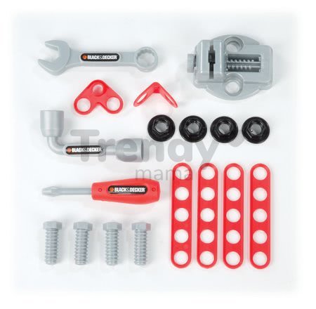 Pracovný vozík Black&Decker Devil Workmate 3v1 Smoby s náradím a 18 doplnkami