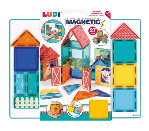 Magnetická stavebnica Magnetic Building Board Ludi s tabuľou 27 dielov LU50052