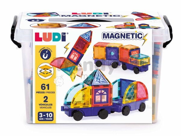 Magnetická stavebnica s autami Magnetic Vehicle Set Ludi 63 dielov LU50053