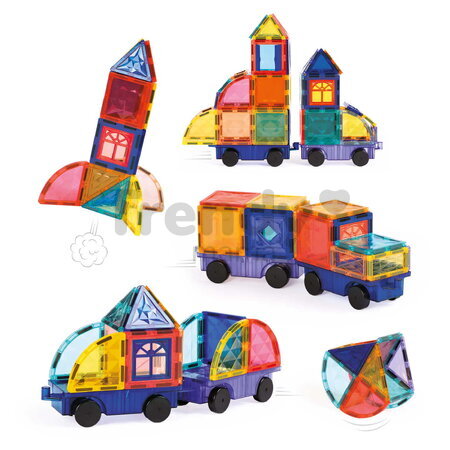 Magnetická stavebnica s autami Magnetic Vehicle Set Ludi 63 dielov LU50053