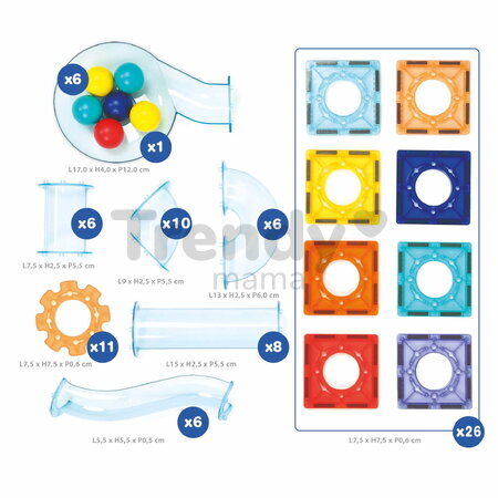 Magnetická stavebnica guličková dráha Magnetic Circuit Ludi 80 dielov LU50055