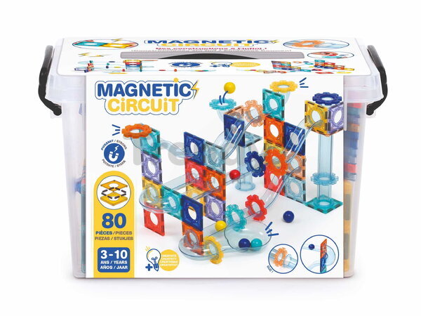Magnetická stavebnica guličková dráha Magnetic Circuit Ludi 80 dielov LU50055