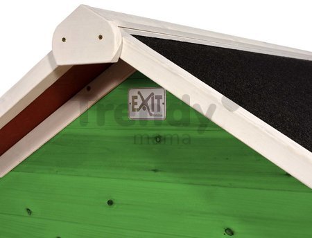 Domček cédrový na pilieroch Loft 550 Green Exit Toys veľký s vodeodolnou strechou pieskoviskom a 1,75 m šmykľavkou zelený