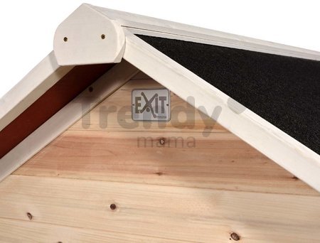 Domček cédrový na pilieroch Loft 700 Natural Exit Toys s vodeodolnou strechou pieskoviskom a 2,28 m šmykľavkou prírodný
