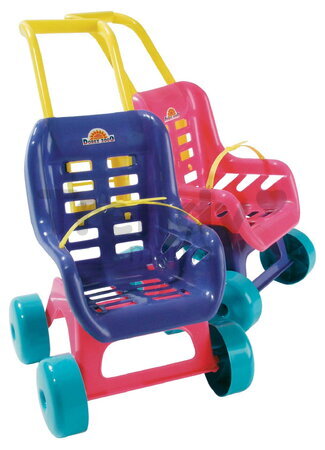 Kočík pre bábiku Bugy Dohány športový (48 cm rúčka) fialový/ružový od 18 mes
