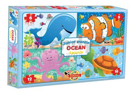 Puzzle Junior Ocean 4 Podmorský svet Dohány 6-9-12-16 dielov od 24 mes