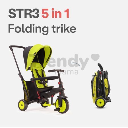 Trojkolka skladacia a sklápateľná smarTfold 6v1 Green smarTrike 300 Plus Touchsteering kompaktná s EVA kolesami od 10 mes