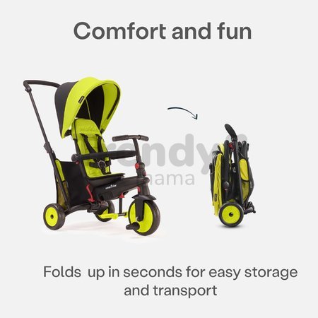 Trojkolka skladacia a sklápateľná smarTfold 6v1 Green smarTrike 300 Plus Touchsteering kompaktná s EVA kolesami od 10 mes