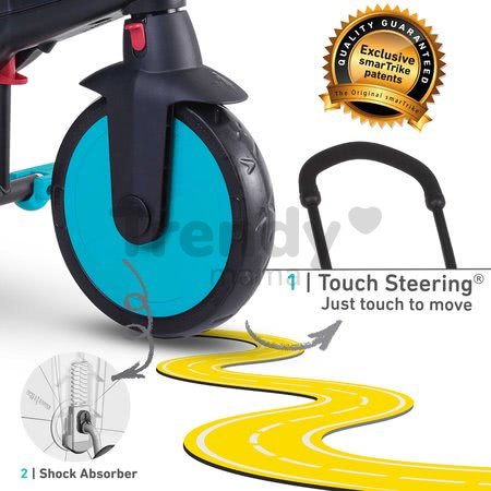 Tricikli összecsukható smarTfold 6in1 300 Plus TouchSteering smarTrike EVA kerekekkel kék 10 hó-tól