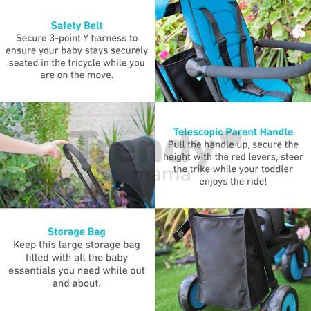 Tricikli összecsukható smarTfold 6in1 300 Plus TouchSteering smarTrike EVA kerekekkel kék 10 hó-tól