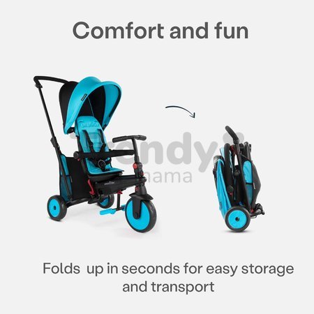 Trojkolka skladacia a sklápateľná smarTfold 6v1 smarTrike 300 Plus Blue TouchSteering kompaktná s EVA kolesami od 10 mes