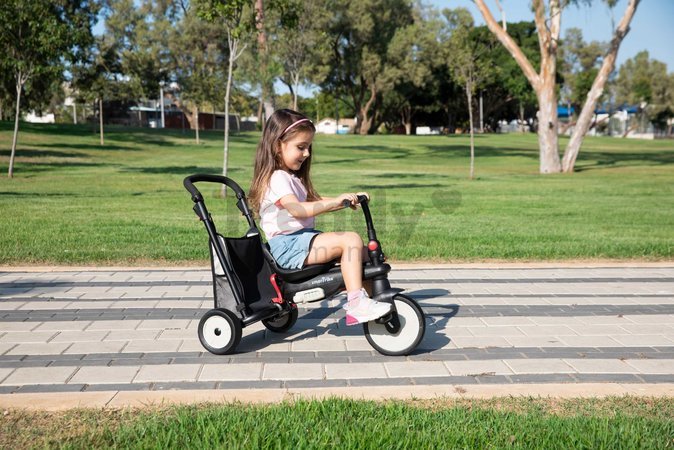 Trojkolka skladacia a sklápateľná smarTfold 6v1 Black smarTrike 300 Plus Touchsteering kompaktná s EVA kolesami od 10 mes