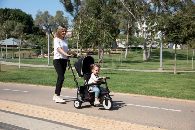 Trojkolka skladacia a sklápateľná smarTfold 6v1 Black smarTrike 300 Plus Touchsteering kompaktná s EVA kolesami od 10 mes