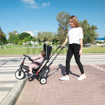 Trojkolka skladacia a sklápateľná smarTfold 6v1 Black smarTrike 300 Plus Touchsteering kompaktná s EVA kolesami od 10 mes