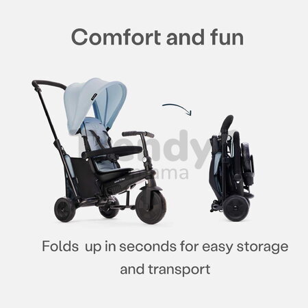 Trojkolka a kočík skladacia 5v1 STR3 Plus Cool Grey smarTrike so sklápateľným sedadlom TouchSteering s EVA kolesami od 10 mes ST5023212