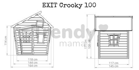 Domček cédrový Crooky 100 Exit Toys s vodeodolnou strechou sivo béžový