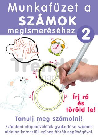 Náučná hra tabuľa Píš a zmaž Dohány zošit 2 fialová - Učíme sa čísla pomocou obrazov