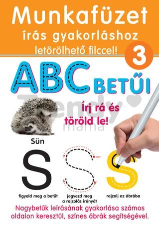 Náučná hra tabuľa Píš a zmaž Dohány zošit 3 oranžová - Učíme sa písať veľkú ABC pomocou obrázkov