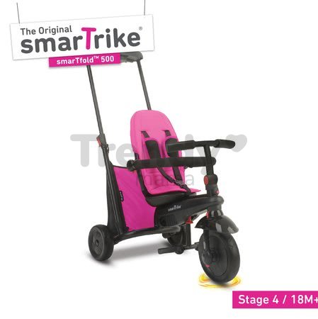 Trojkolka skladacia smarTfold 7v1 500 TouchSteering smarTrike polstrovaná s EVA kolesami ružová od 9 mes