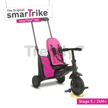 Trojkolka skladacia smarTfold 7v1 500 TouchSteering smarTrike polstrovaná s EVA kolesami ružová od 9 mes