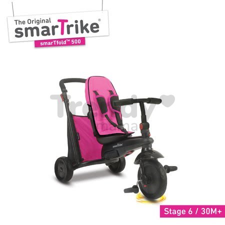 Trojkolka skladacia smarTfold 7v1 500 TouchSteering smarTrike polstrovaná s EVA kolesami ružová od 9 mes