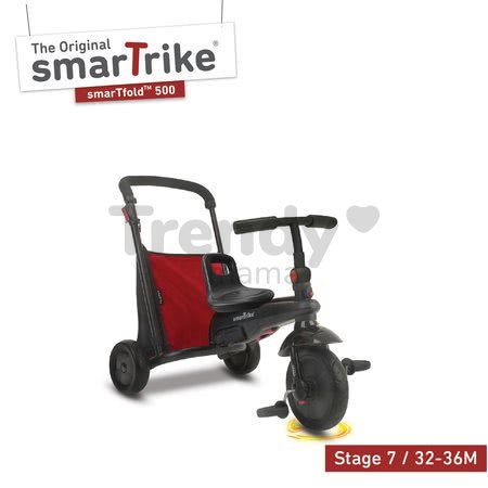 Trojkolka skladacia smarTfold 7v1 500 smarTrike TouchSteering polstrovaná s EVA kolesami červená od 9 mes